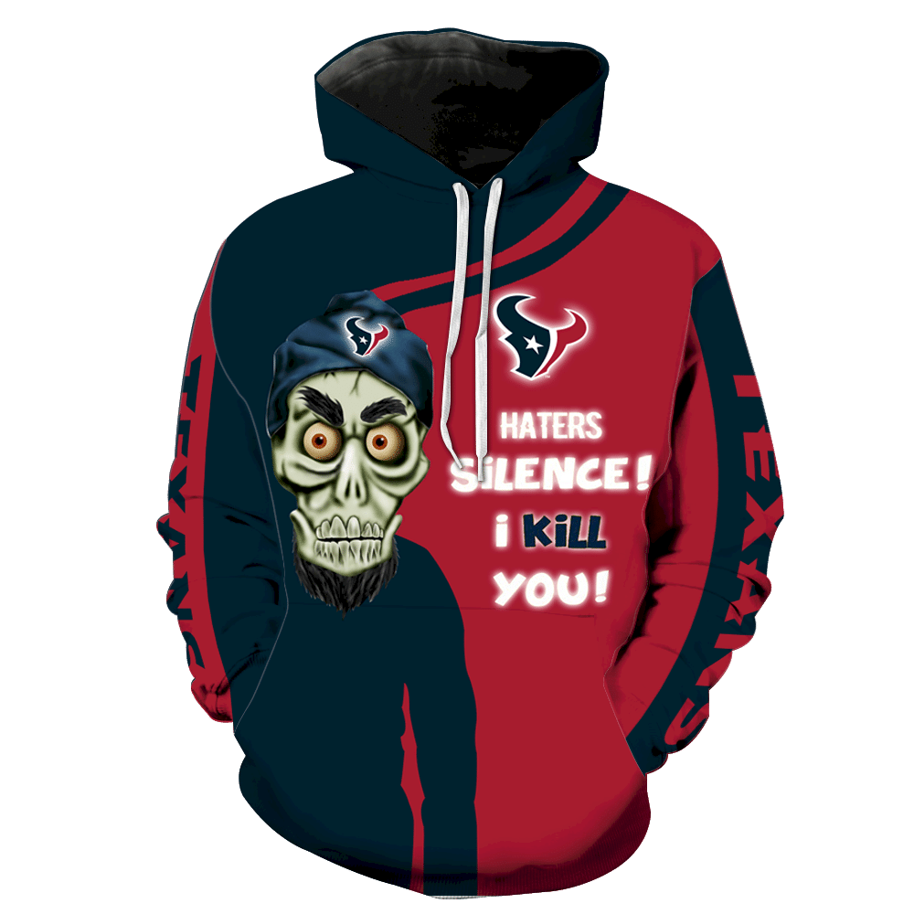 Houston Texans Skull Full All Over Print K1198 Hoodie Zipper