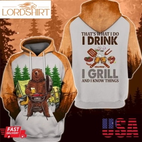 I Hate People Hoodie Bear I Drink I Grill Custom