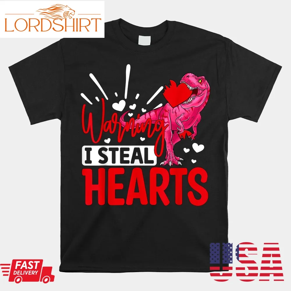 I Steal Hearts Dino Trex Baby Boy Valentines Day Shirt