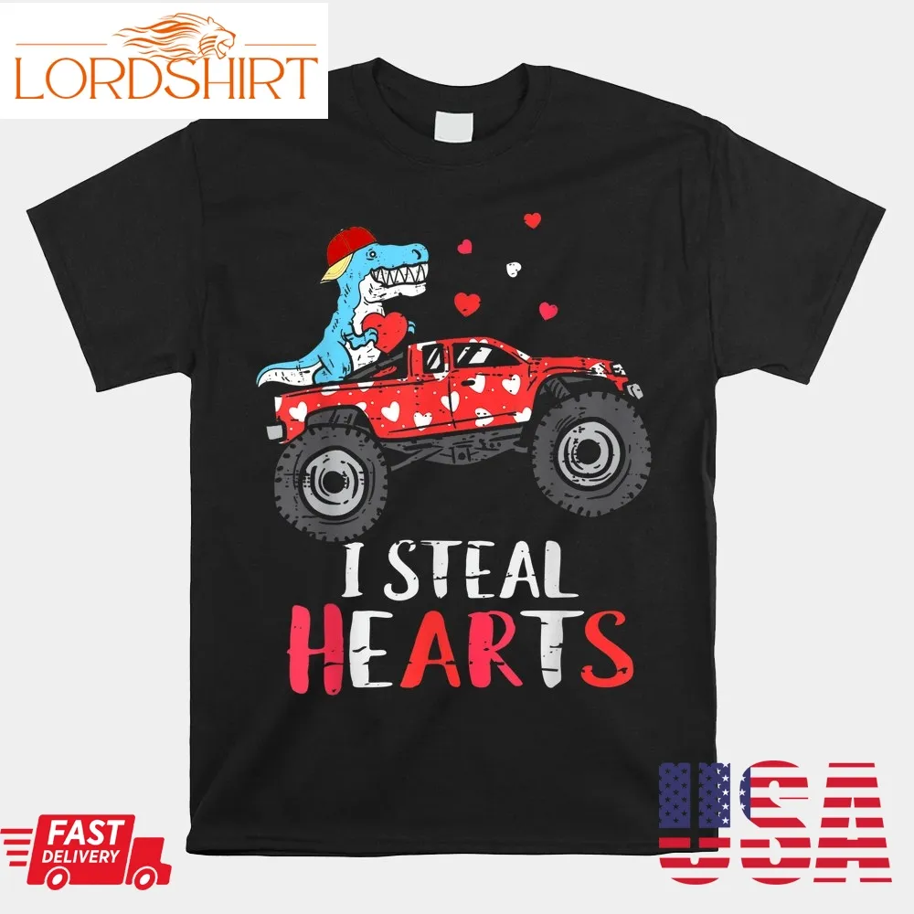 I Steal Hearts Dinosaur Valentines Day Shirt