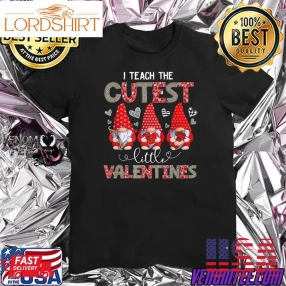 I Teach The Cutest Little Valentines Three Gnomes Teacher Love Leopard T Shirt