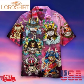 I Will Become A Samurai Cats Hawaiian Shirt Pre11290, Hawaiian Shirt, Beach Shorts, One Piece Swimsuit, Polo Shirt, Funny Shirts, Gift Shirts