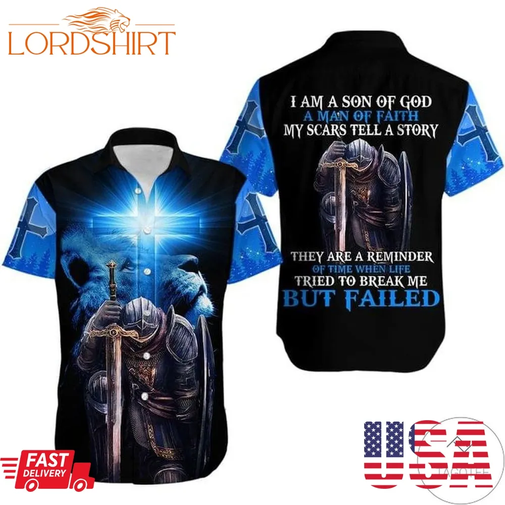 Im A Son Of God Im A Man Of Faith Warrior Hawaiian Shirt