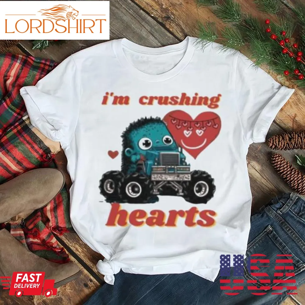 IM Crushing Hearts Monster Truck Valentines Day Shirt