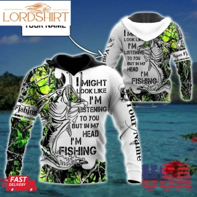 In My Head I'm Fishing Personalized Bass Fishing 3D Hoodie