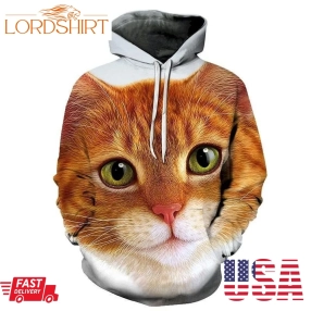 Innocent Cat Face 3D Sweatshirt Hoodie Pullover