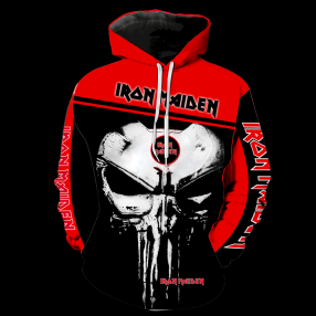 Iron Maiden Punisher Skull Full All Over Print V1425 Hoodie Zipper