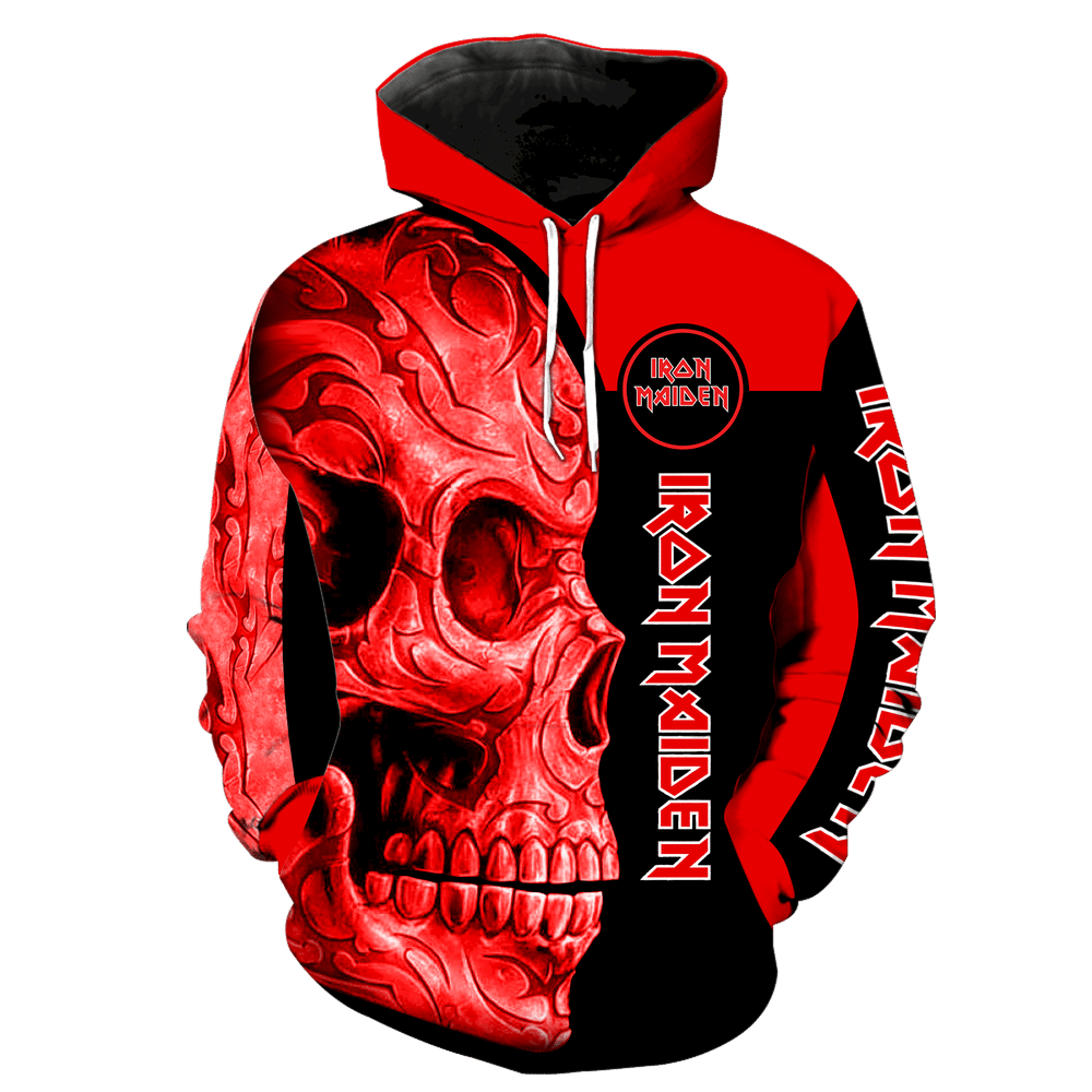 Iron Maiden Skull New Full Over Print K1143 Hoodie Zipper