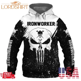 Iron Worker Skull Fix Stupid Does 3D Hoodie All Over Printed Hoodie