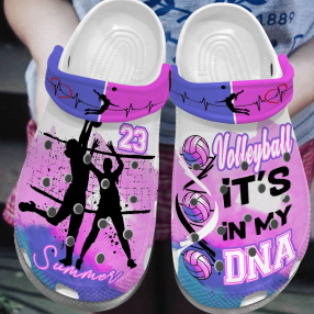 It'S In My Dna Shoes Clog   Summer Time For Volleyball Sport Crocs Crocbland Clog Birthday Gift For Woman Girl