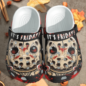 Its Friday Funny Jason Horror Halloween Gift For Lover Rubber Crocs Crocband Clogs, Comfy Footwear