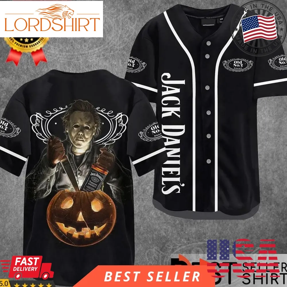 Jack Daniel Michael Myers Halloween Costume Out Fit Ideas Horror Baseball Jersey