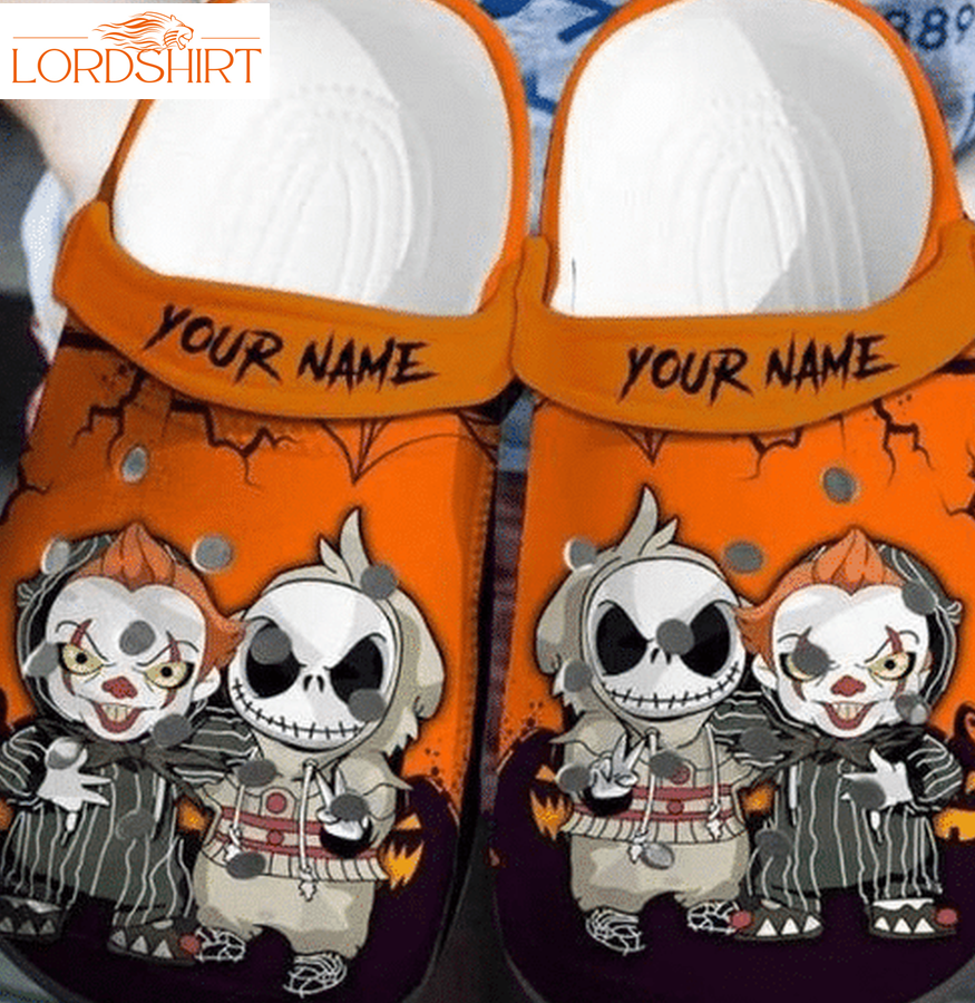 Jack Skellington And Pennywise Personalized Crocs Crocband Shoes Halloweenerpng