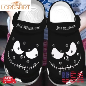 Jack Skellington Black Clog Shoes For Halloween Funny Christmas Gift