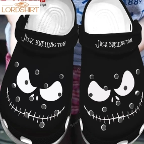 Jack Skellington Black Clog Shoes For Halloween Funny Christmas Gift Halloweener