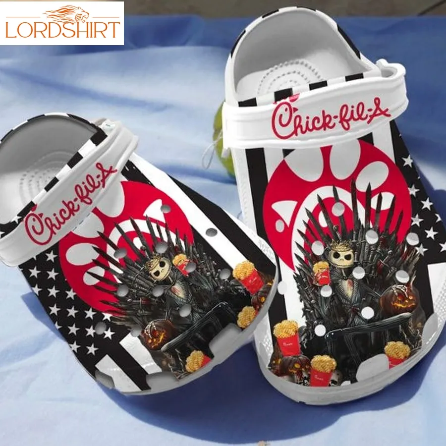 Jack Skellington Chick Fil A Adults Kids Crocs Shoes Crocband Clog For Men Women Nd Halloweener