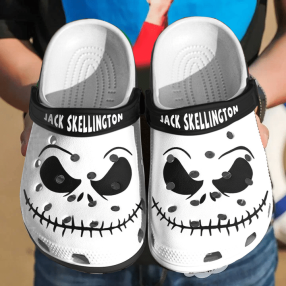 Jack Skellington Crocs Crocband Clogs, Comfy Footwear, Shoes Halloweener