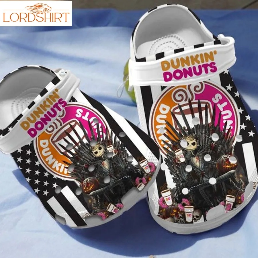 Jack Skellington Dunkin Donuts Adults Kids Crocs Shoes Crocband Clog For Men Women Nd Halloweener