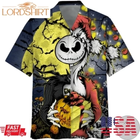 Jack Skellington Halloween And Christmas Hawaiian Shirt