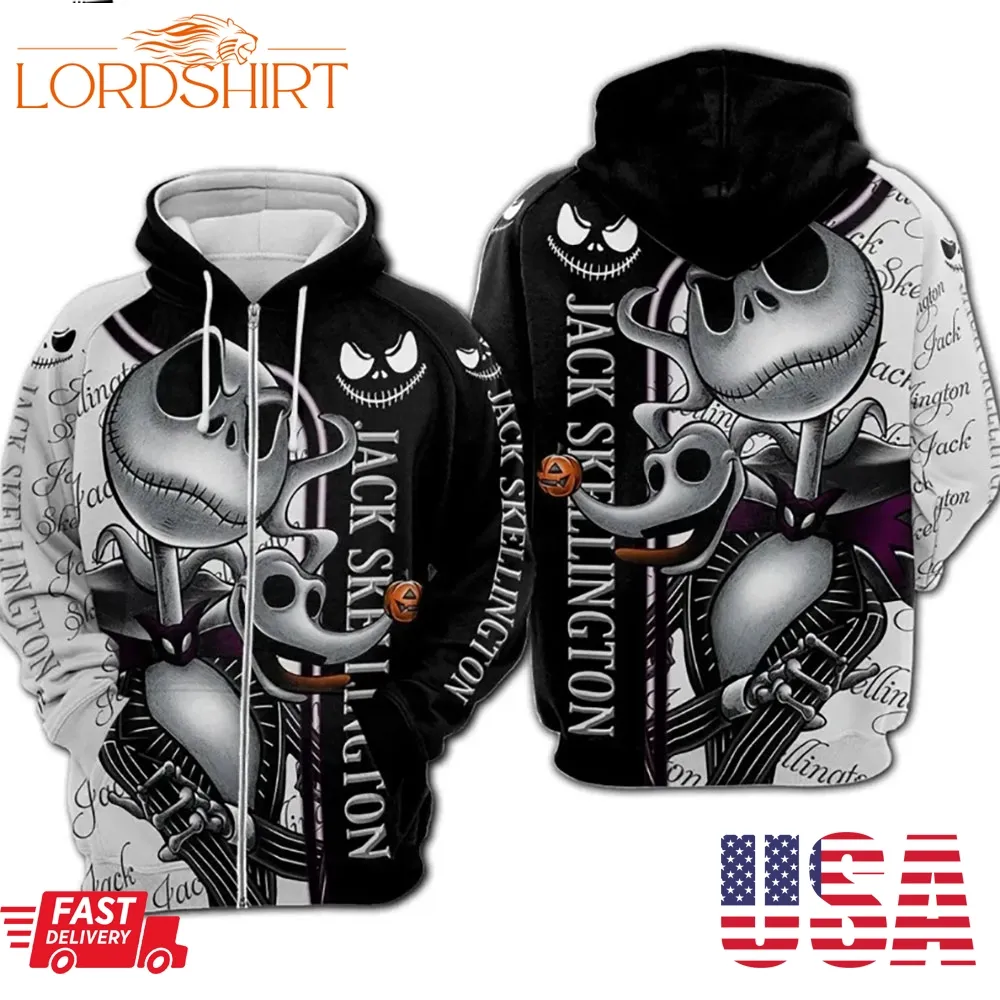 Jack Skellington Halloween Skull Jack Skellington Hoodie Disney 3D Jack Skellington Hoodie