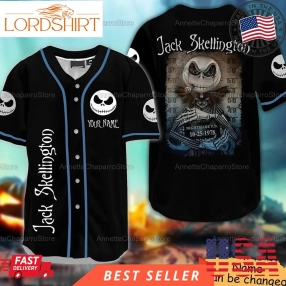 Jack Skellington Personalized Halloween Baseball Jersey