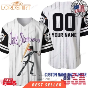 Jack Skellington Personalized Halloween Baseball Jersey Shirt