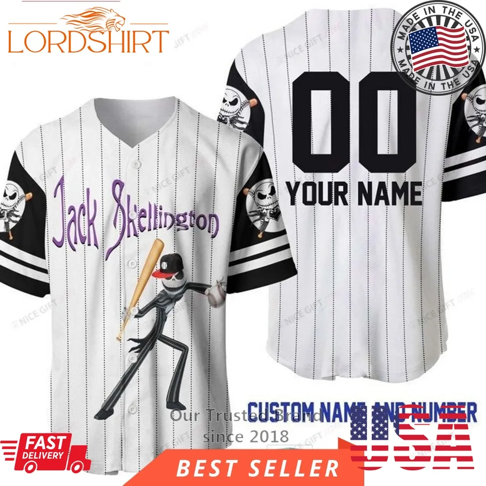 Jack Skellington Personalized Halloween Baseball Jersey Shirt