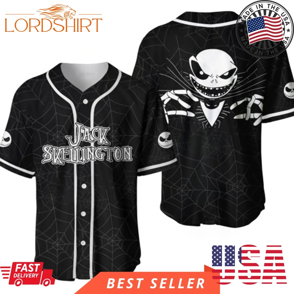 Jack Skellington The Nightmare Before Xmas Halloween Jack Skellington Baseball Jersey