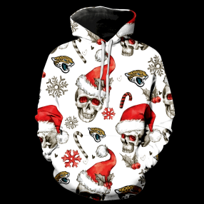 Jacksonville Jaguars Christmas Skull New Full Over Print K1142 Hoodie Zipper