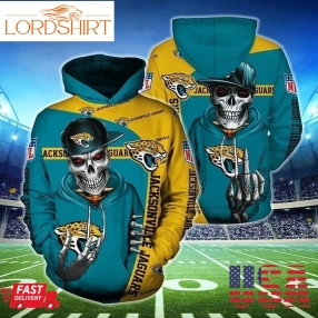 Jacksonville Jaguars Hip Hop Skull Pullover And Zippered Hoodies Custom 3D Graphic Printed 3D Hoodie All Over Print Hoodie For Men For Women