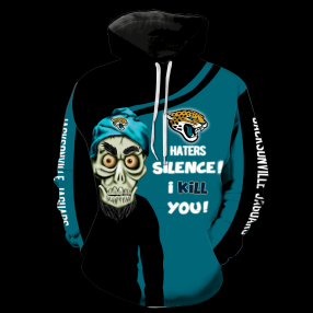 Jacksonville Jaguars Skull Full All Over Print V1413 Hoodie Zipper