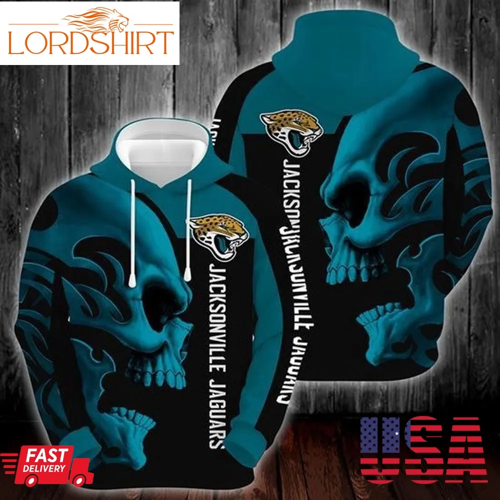 Jacksonville Jaguars Skull Zip 3D Hoodie All Over Print