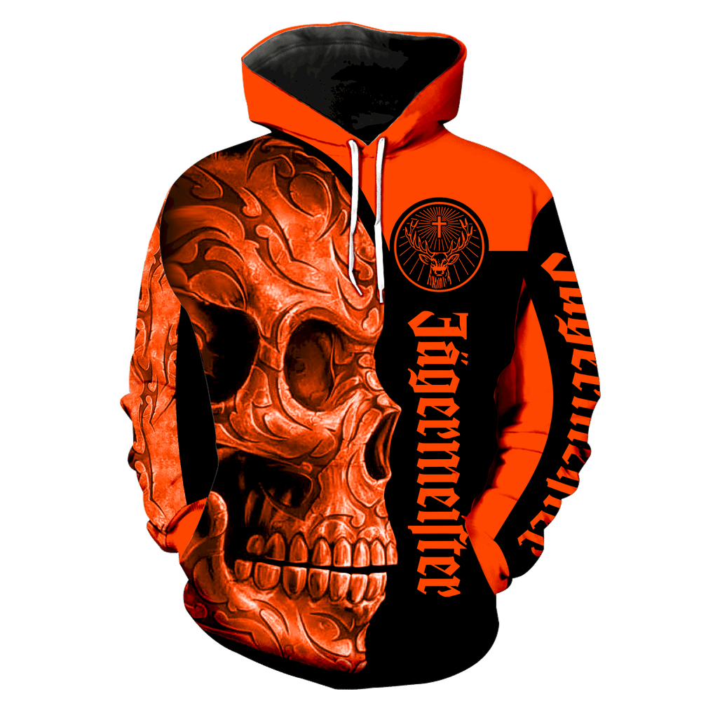 Jagermeister Skull New Full Over Print K1135 Hoodie Zipper