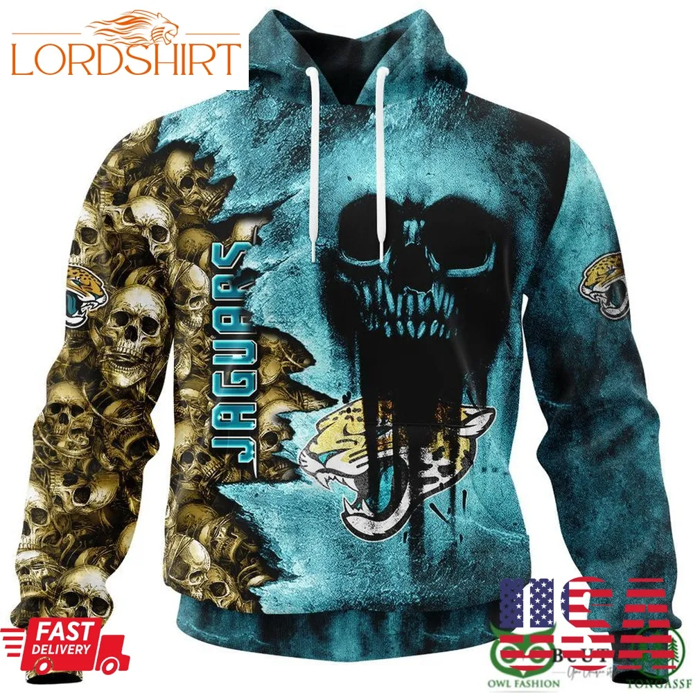 Jaguars Halloween Cemetery Skull 3D Hooodie Sweatshirt