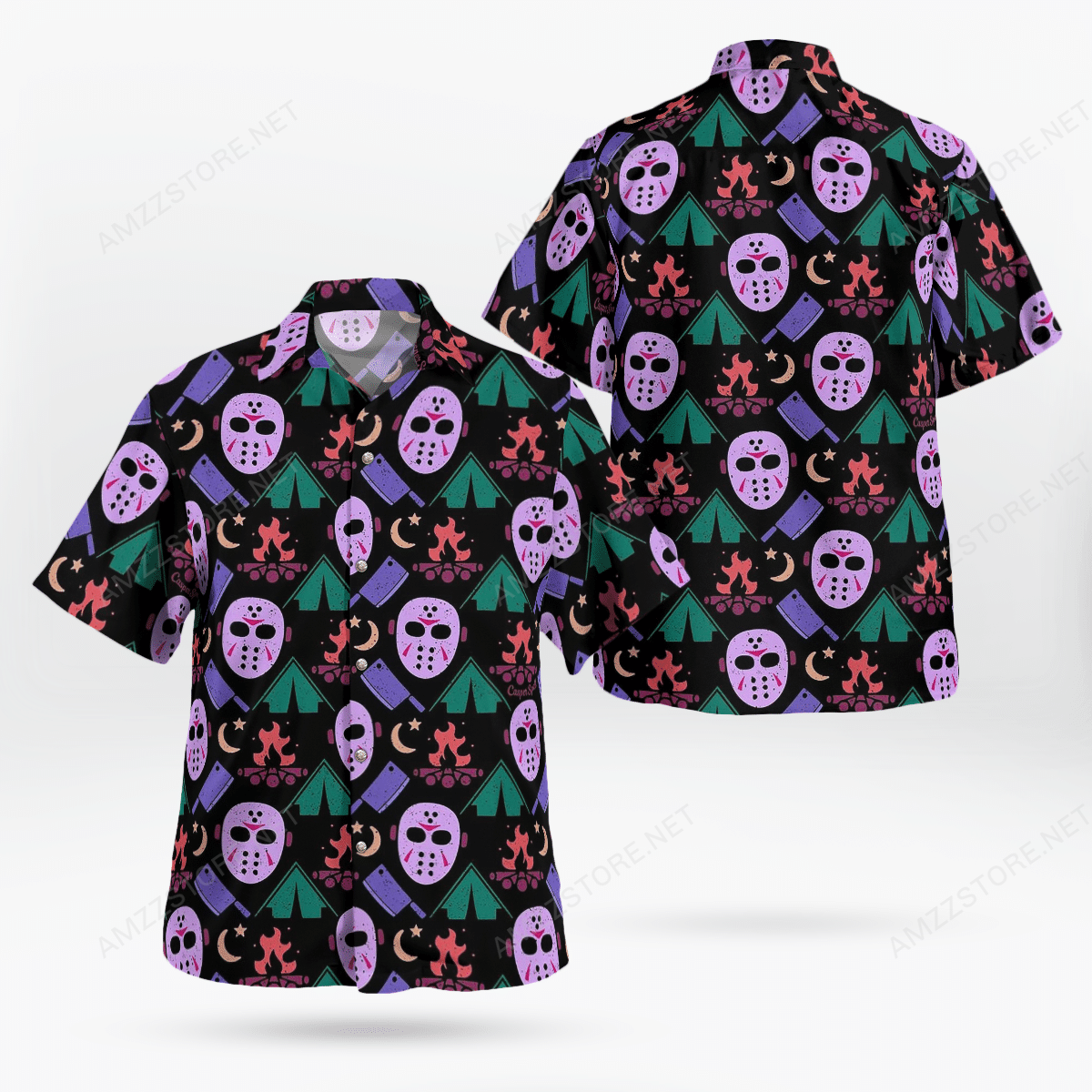 Jason Voorhees Camping Halloween Hawaiian Shirt