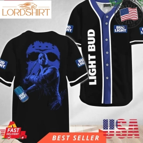 Jason Voorhees Halloween Friday The 13Th Bud Light Baseball Jersey Shirt