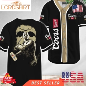 Jason Voorhees Halloween Friday The 13Th Coors Banquet Baseball Jersey Shirt