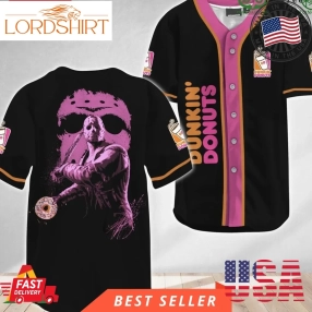 Jason Voorhees Halloween Friday The 13Th Dunkin Donuts Baseball Jersey Shirt