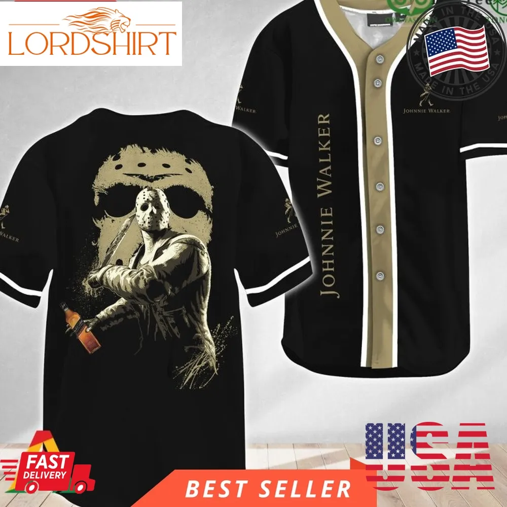 Jason Voorhees Halloween Friday The 13Th Johnnie Walker Baseball Jersey Shirt