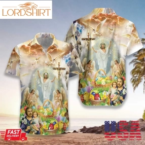 Jesus Happy Easter Hawaiian Shirt Pre12830, Hawaiian Shirt, Beach Shorts, One Piece Swimsuit, Polo Shirt, Funny Shirts, Gift Shirts, Graphic Tee