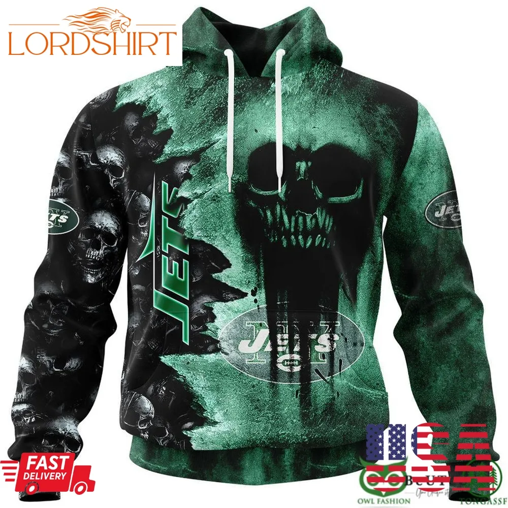 Jets Halloween Cemetery Skull 3D Hooodie Sweatshirt