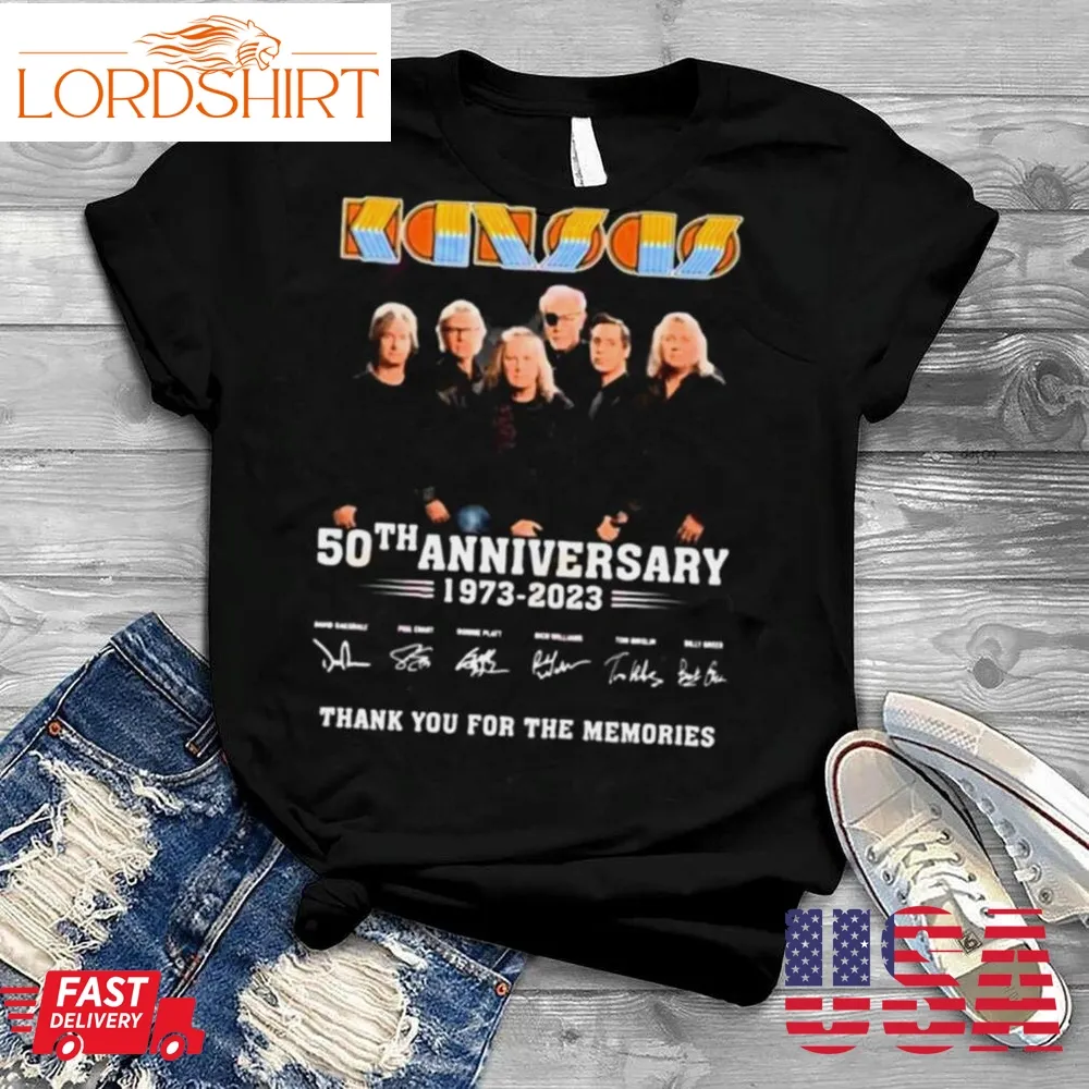 Kansas 50Th Anniversary 1973  2023 Thank You For The Memories Signatures Shirt