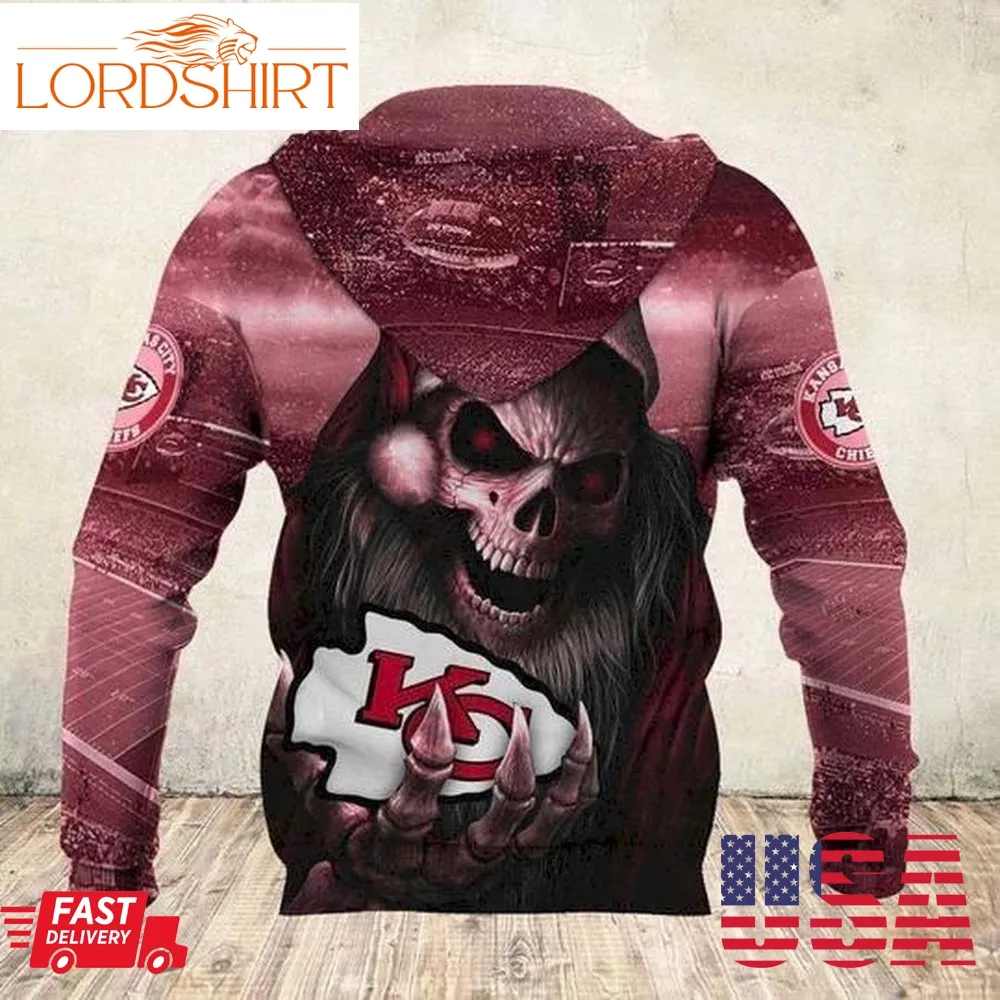 Kansas City Chiefs New Skull Full All Over Print S1478 Hoodie