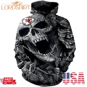 Kansas City Chiefs New Skull Full All Over Print S1570 Hoodie