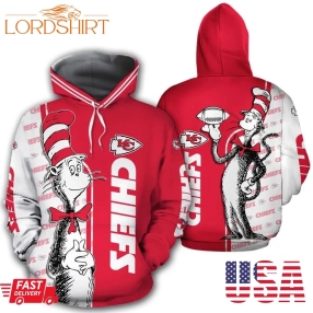 Kansas City Chiefs Nfl Dr Seuss Cat In The Hat 3D Hoodie