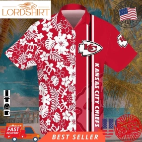 Kansas City Chiefs Nfl Football Logo Sports Hawaiian Graphic Print Short Sleeve Hawaiian Shirt Size S   5Xl