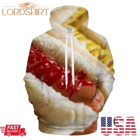 Ketchup Mustard Hot Dog 3D Sweatshirt Hoodie Pullover Custom