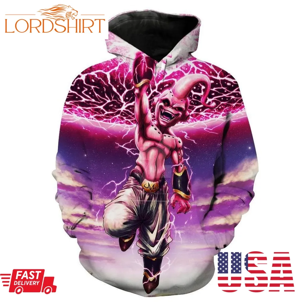 Kid Buu Destruction Dragon Ball Hoodie 3D