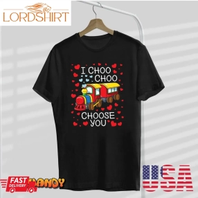 Kids I Choo Choo Choose You Valentines Day Train Toddler Boys T Shirt