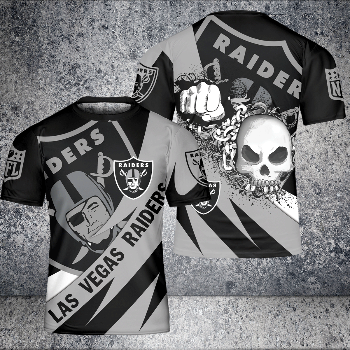 Las Vegas Raiders Skull Fist Shirt 3D